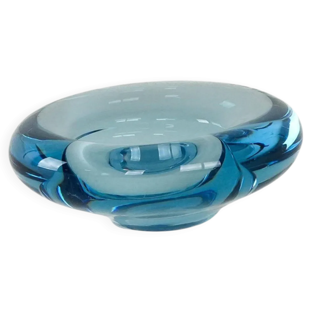 Plateau en verre, design danois, années 1960, fabricant : Holmegaard, designer : Pe