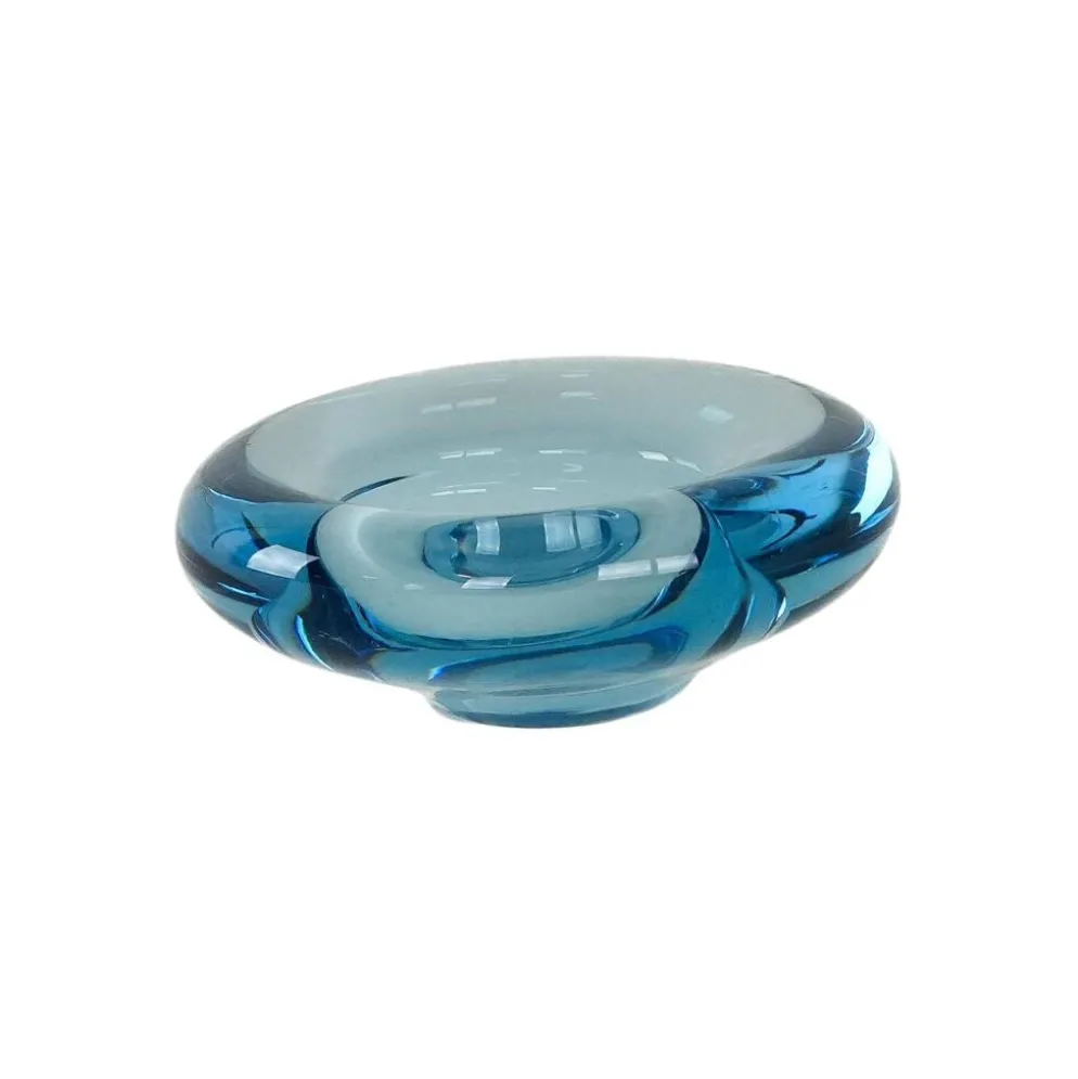 Plateau en verre, design danois, années 1960, fabricant : Holmegaard, designer : Pe