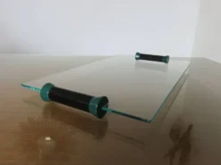 Plateau en verre et polycarbonate années 80 ers Memphis