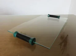 Plateau en verre et polycarbonate années 80 ers Memphis