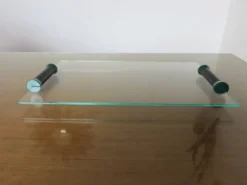 Plateau en verre et polycarbonate années 80 ers Memphis