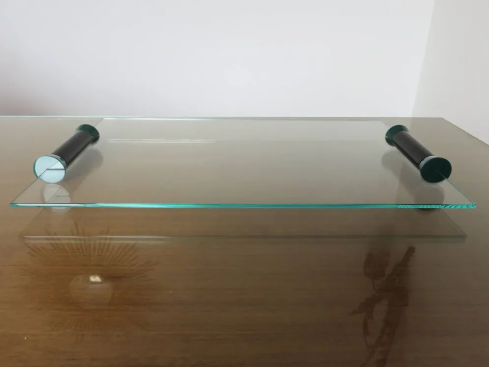Plateau en verre et polycarbonate années 80 ers Memphis