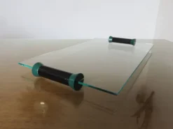 Plateau en verre et polycarbonate années 80 ers Memphis
