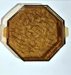 Plateau en verre fumé art déco