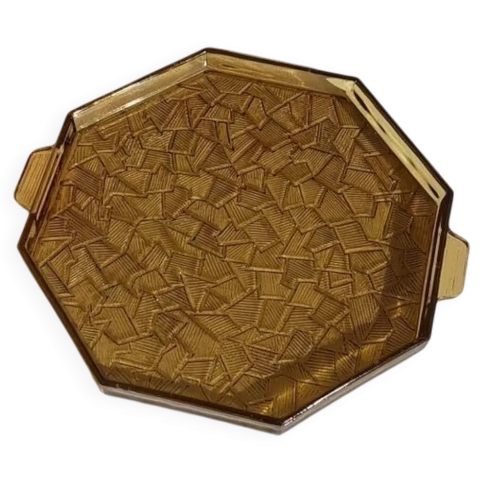 Plateau en verre fumé art déco