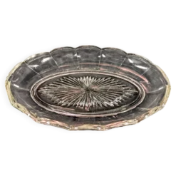 Plateau en verre pressé à décor étoilé – Art Déco – (Colonial)