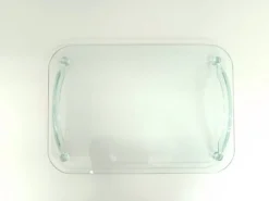 Plateau en verre transparent dans le style de Fontana Arte, Italie, années 1980.