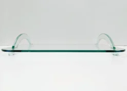 Plateau en verre transparent dans le style de Fontana Arte, Italie, années 1980.