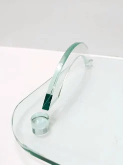 Plateau en verre transparent dans le style de Fontana Arte, Italie, années 1980.