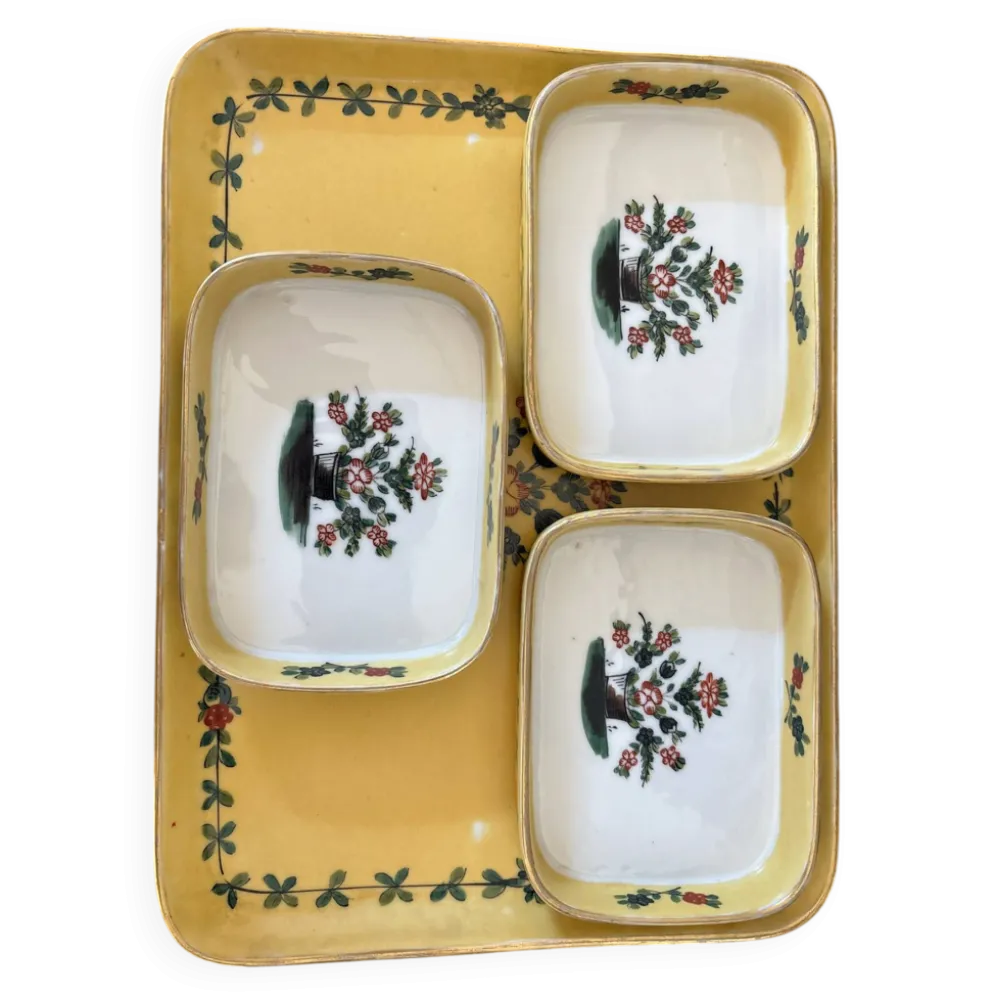 Plateau et 3 coupelles amovibles de la prestigieuse Maison Delvaux