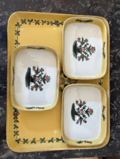 Plateau et 3 coupelles amovibles de la prestigieuse Maison Delvaux