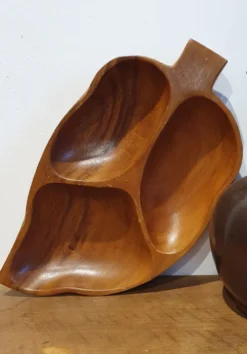 Plateau feuille en bois