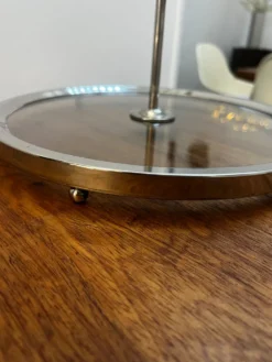 Plateau à fromage en verre et chrome - 1960