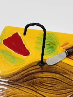 Plateau à fromages carré avec couteau Vallauris