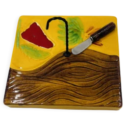 Plateau à fromages carré avec couteau Vallauris