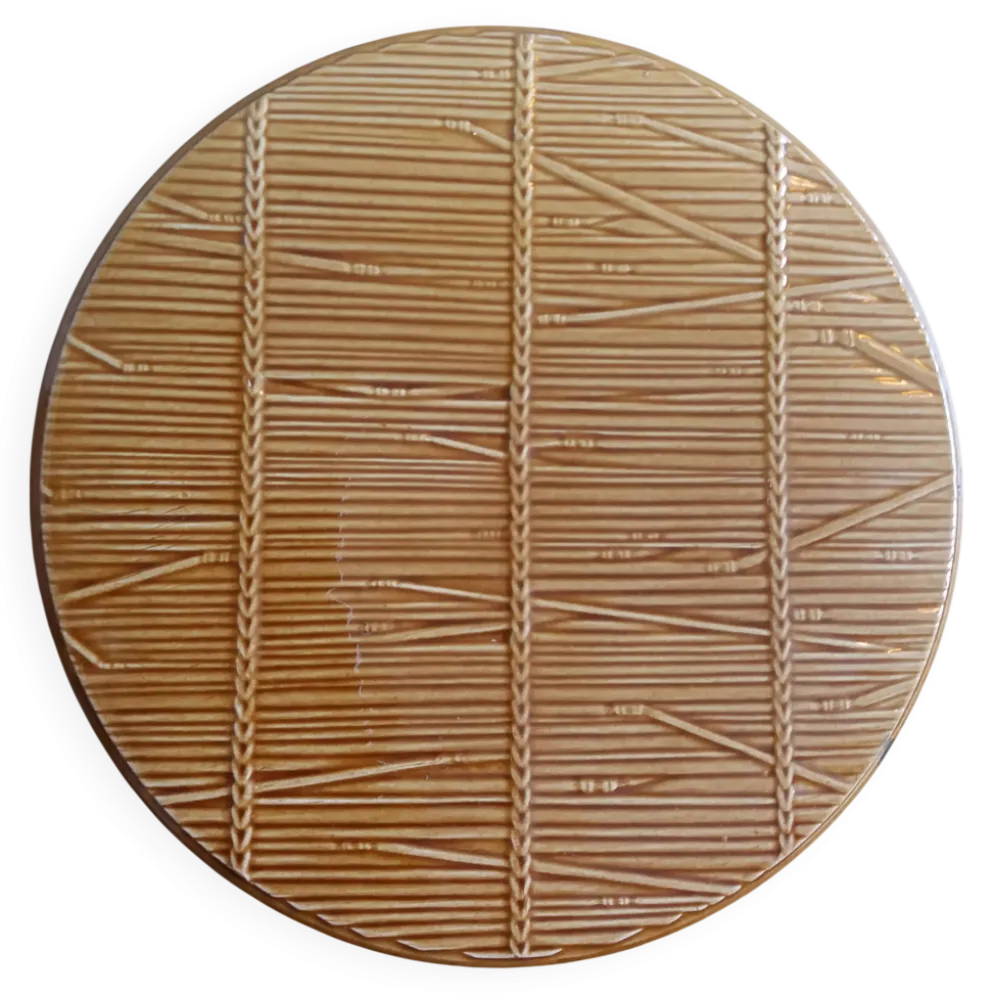 Plateau à fromages Gien décor paille osier