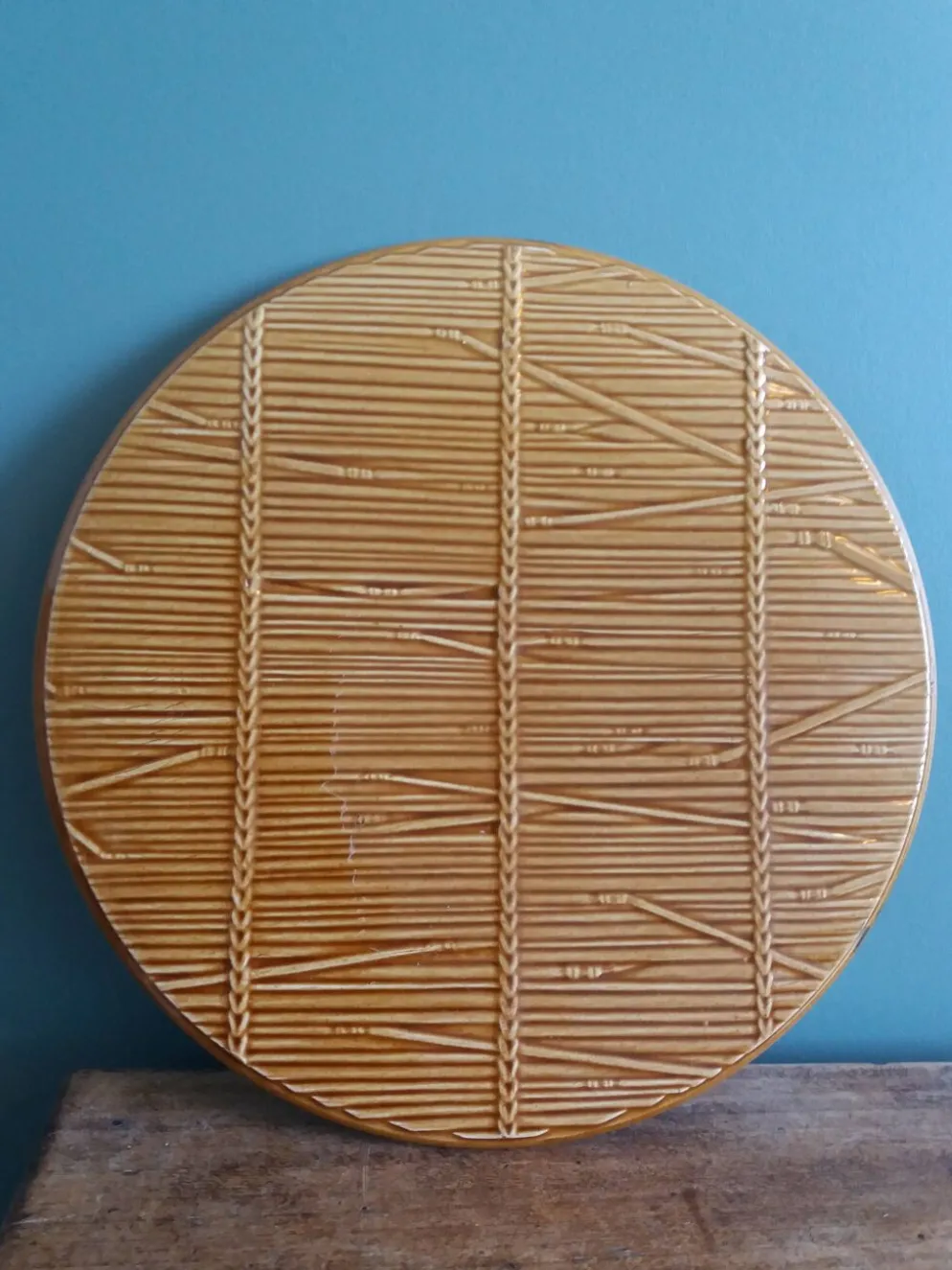 Plateau à fromages Gien décor paille osier