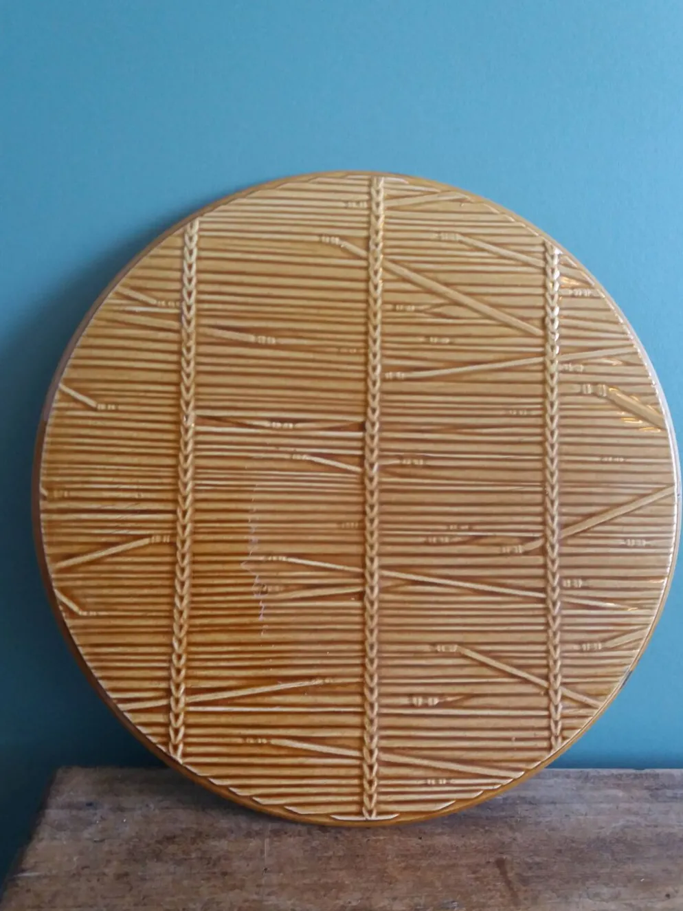 Plateau à fromages Gien décor paille osier