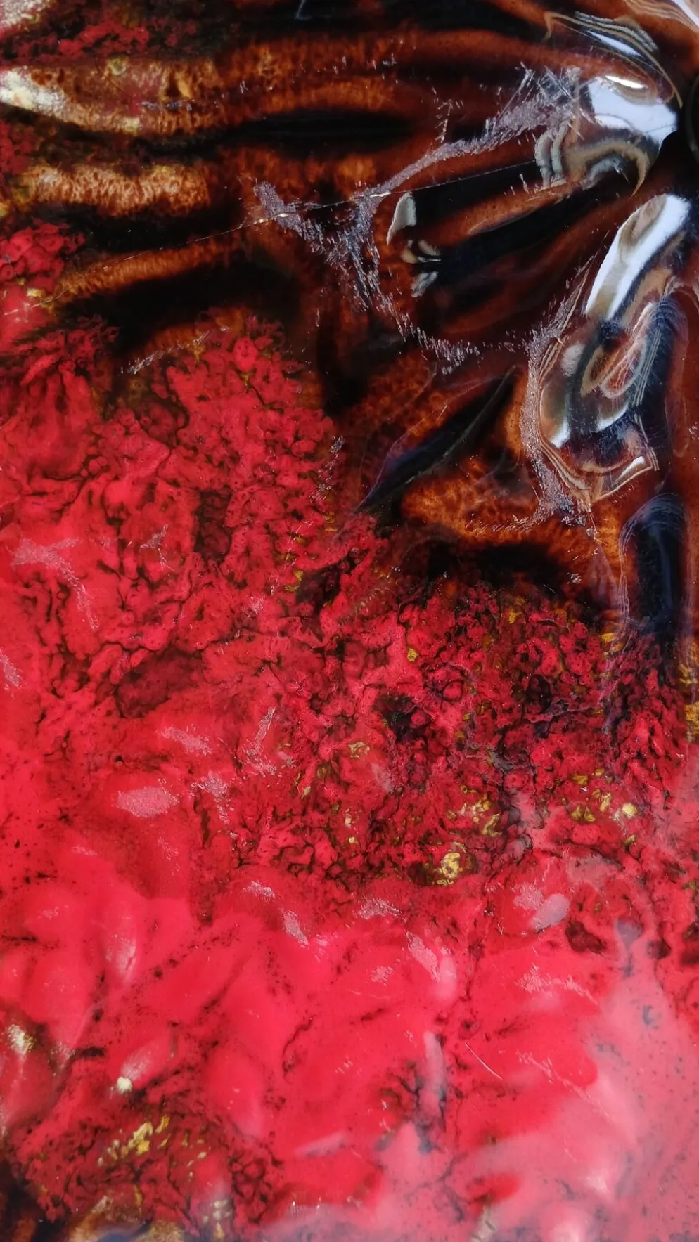 Plateau à fromage "terre & flammes" Atelier Joseph Saltalamacchia. 1960