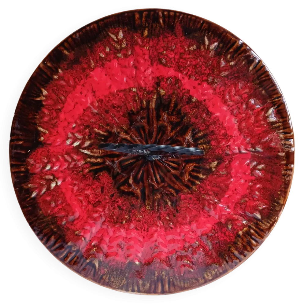 Plateau à fromage "terre & flammes" Atelier Joseph Saltalamacchia. 1960