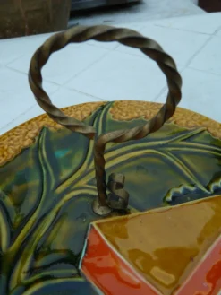 Plateau à fromage vintage avec couteau signé Vallauris MFPP numéroté