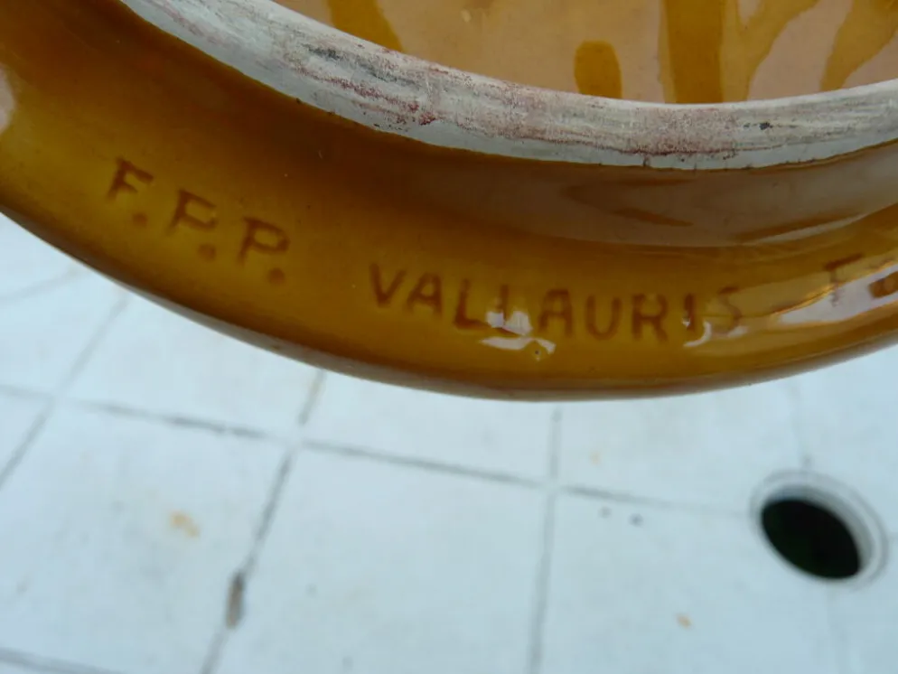 Plateau à fromage vintage avec couteau signé Vallauris MFPP numéroté