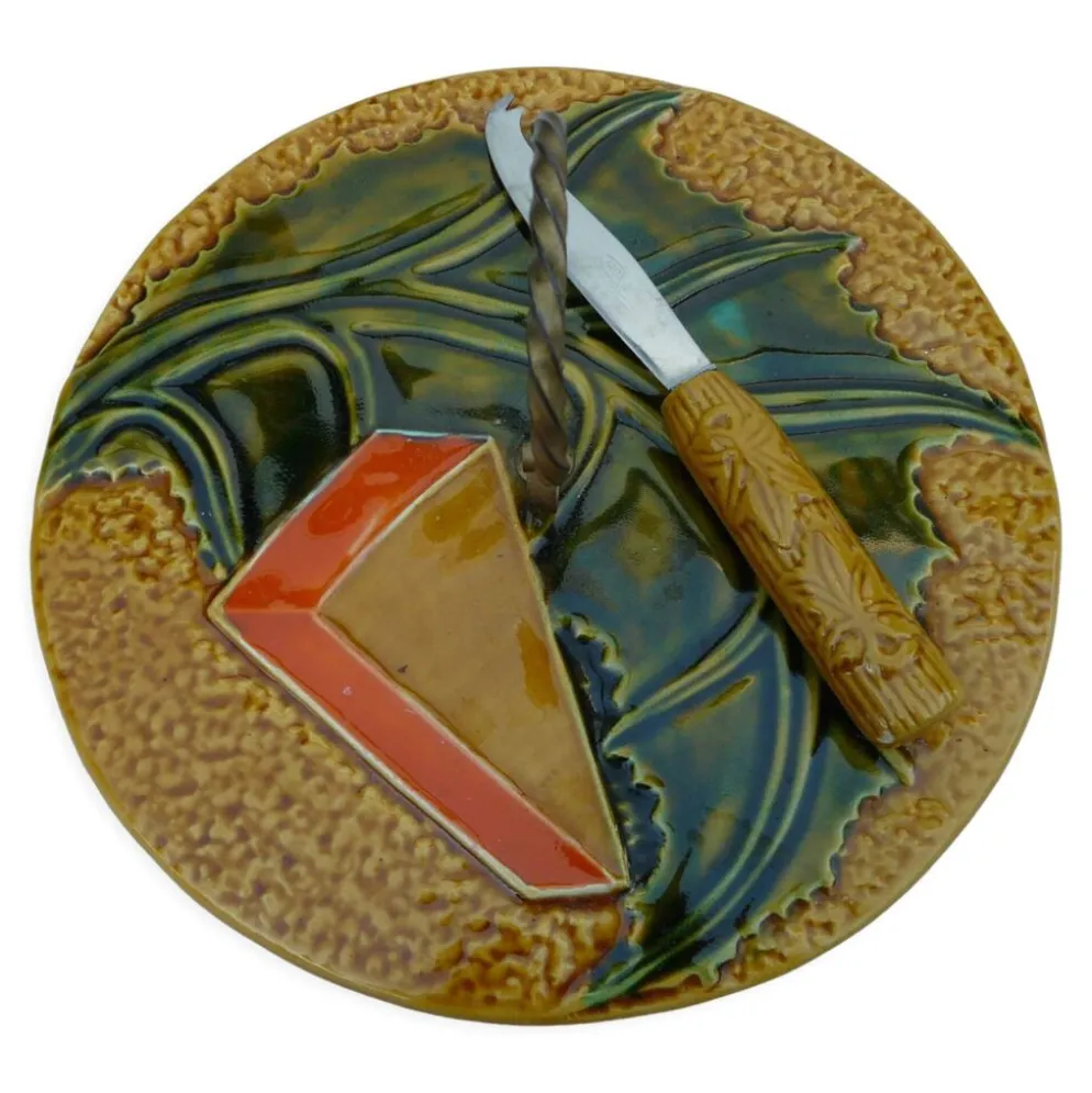 Plateau à fromage vintage avec couteau signé Vallauris MFPP numéroté