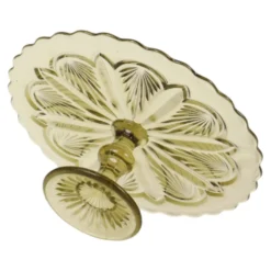 Plateau à gâteau/pâtisserie en verre pressé Art Déco 27 cm