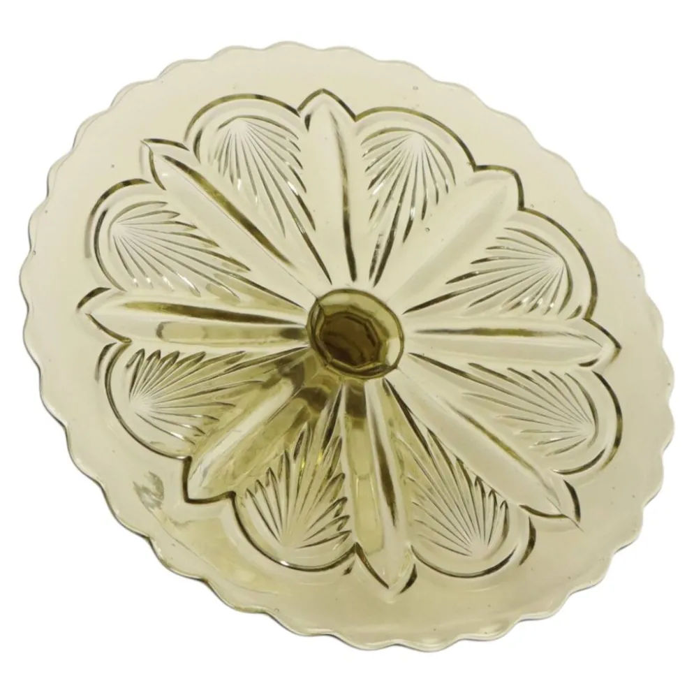 Plateau à gâteau/pâtisserie en verre pressé Art Déco 27 cm