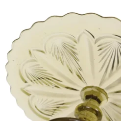 Plateau à gâteau/pâtisserie en verre pressé Art Déco 27 cm