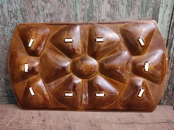 Plateau à huîtres rectangulaire Art déco Français en majolique de Sarreguemines