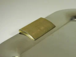 Plateau inox et métal doré - années 80
