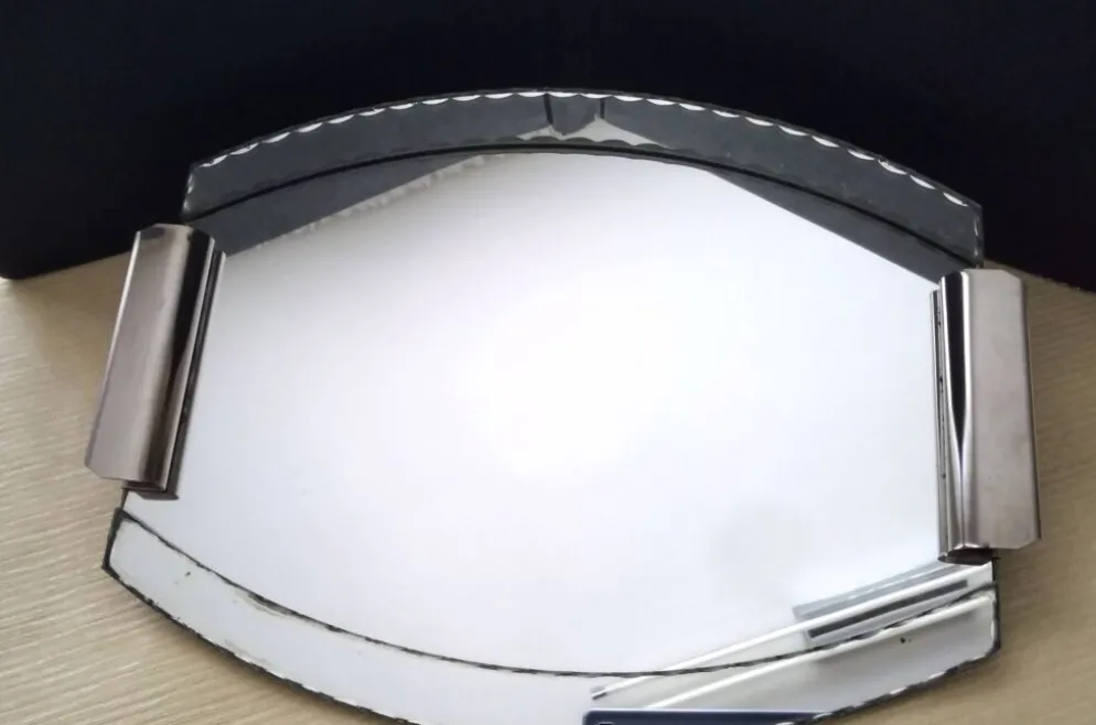 Plateau miroir ancien biseauté