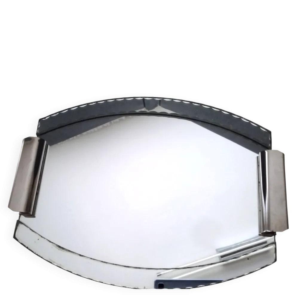 Plateau miroir ancien biseauté