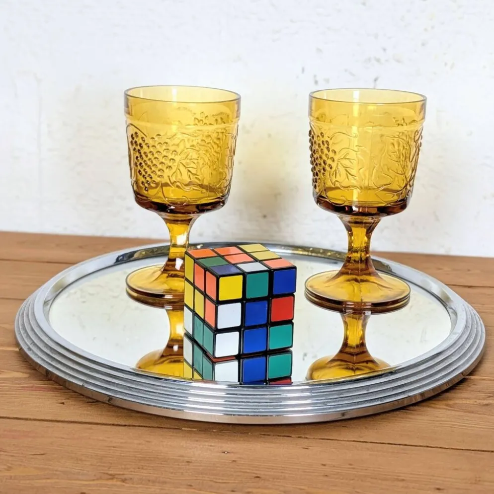 Plateau miroir argenté