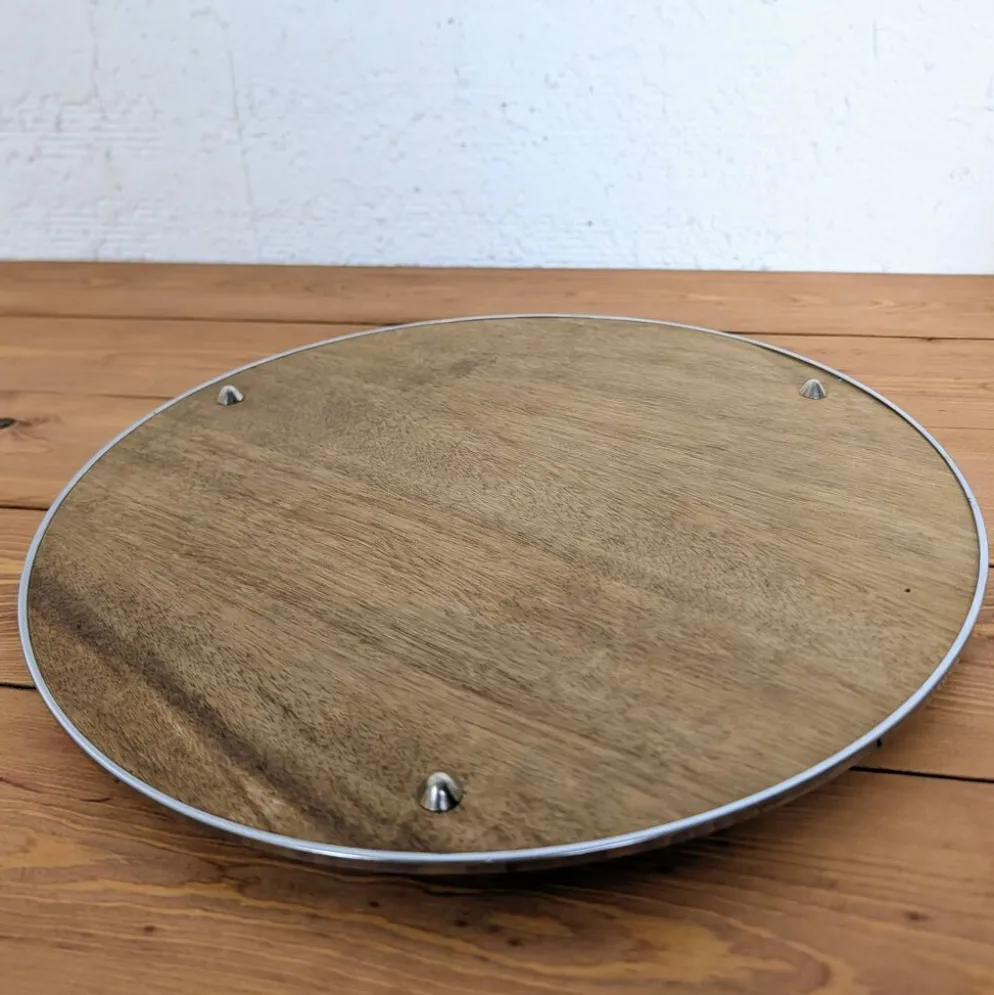 Plateau miroir argenté