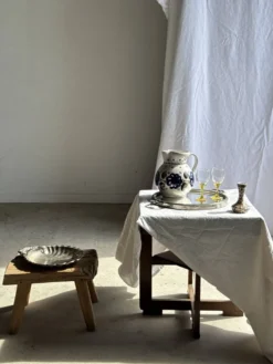 Plateau miroir circulaire à deux anses H3,5 D48