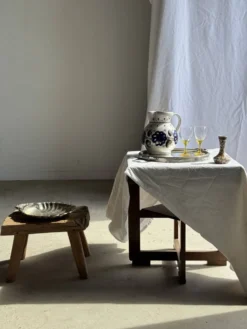 Plateau miroir circulaire à deux anses H3,5 D48