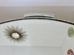 Plateau miroir rond, en métal chromé, art déco, années 30-40