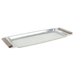 Plateau rectangulaire en acier inoxydable, design danois, années 1970, fabriqué au Danemark