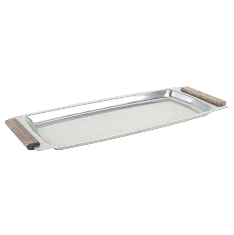 Plateau rectangulaire en acier inoxydable, design danois, années 1970, fabriqué au Danemark