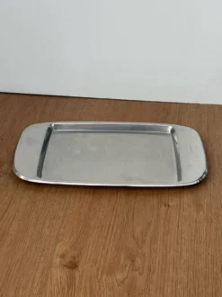 Plateau rectangulaire inox vintage italien signé effepi
