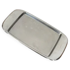 Plateau rectangulaire inox vintage italien signé effepi