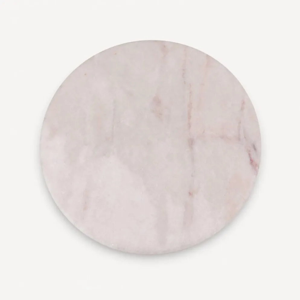 Plateau rond en marbre rose