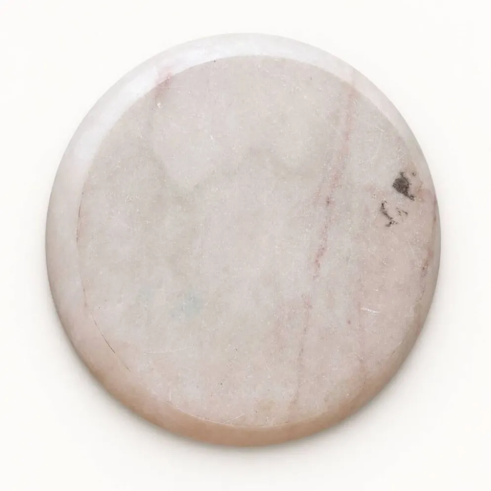 Plateau rond en marbre rose
