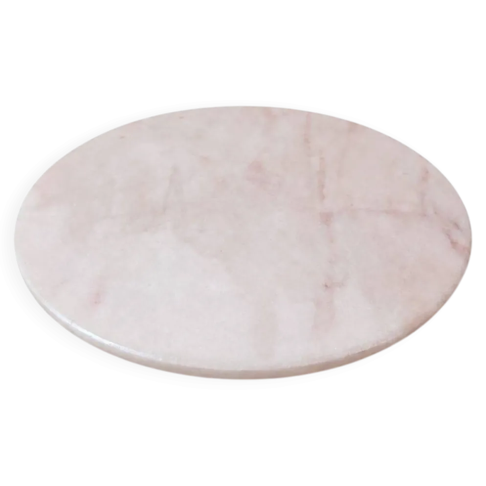 Plateau rond en marbre rose