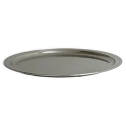 Plateau rond miroir en métal brillant