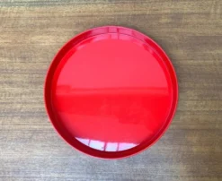 Plateau rouge vintage de l'ère spatiale de Boltze Design, années 1970
