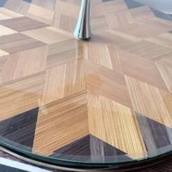 Plateau service marqueterie paille