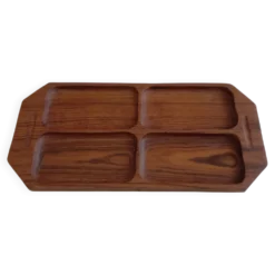 Plateau serviteur rectangulaire en teck massif